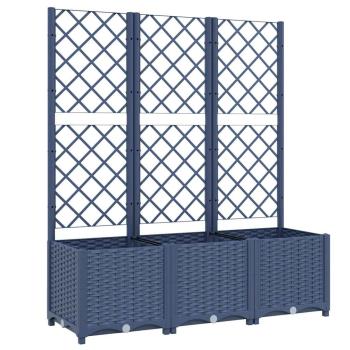 Pflanzkübel mit Spalier Blaugrau 120x40x136 cm PP