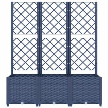 Pflanzkübel mit Spalier Blaugrau 120x40x136 cm PP