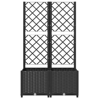 Garten-Pflanzgefäß mit Spalier Schwarz 80 x 40 x 136 cm PP