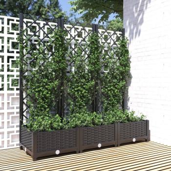 ARDEBO.de - Garten-Pflanzgefäß mit Spalier Schwarz 120 x 40 x 121,5 cm PP