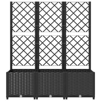 Garten-Pflanzgefäß mit Spalier Schwarz 120 x 40 x 136 cm PP