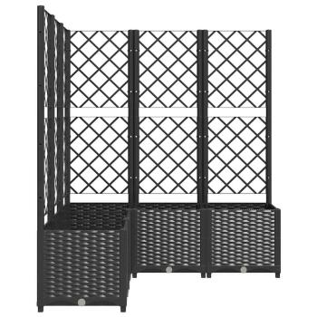 Pflanzkübel mit Spalier Schwarz 120x120x136 cm PP