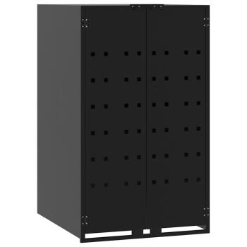 Mülltonnenbox für 4 Tonnen Schwarz 276x79x117 cm Stahl