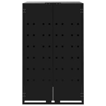 Mülltonnenbox für 4 Tonnen Schwarz 276x79x117 cm Stahl