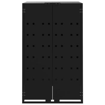 Mülltonnenbox für 6 Tonnen Schwarz 414x79x117 cm Stahl