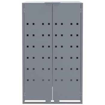 Mülltonnenbox für 4 Tonnen Grau 276x79x117 cm Stahl