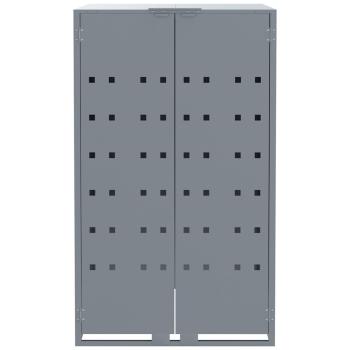 Mülltonnenbox für 5 Tonnen Grau 345x79x117 cm Stahl
