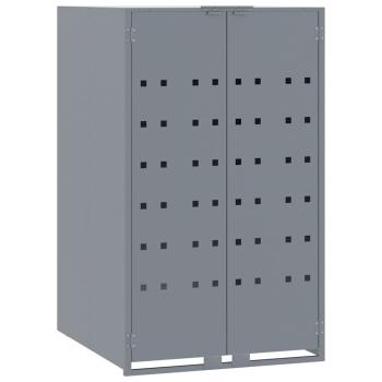Mülltonnenbox für 6 Tonnen Grau 414x79x117 cm Stahl