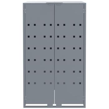 Mülltonnenbox für 6 Tonnen Grau 414x79x117 cm Stahl