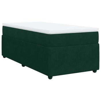 Boxspringbett mit Matratze Dunkelgrün 80x200 cm Samt