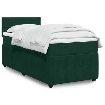 ARDEBO.de - Boxspringbett mit Matratze Dunkelgrün 80x200 cm Samt
