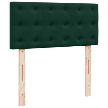Boxspringbett mit Matratze Dunkelgrün 80x200 cm Samt