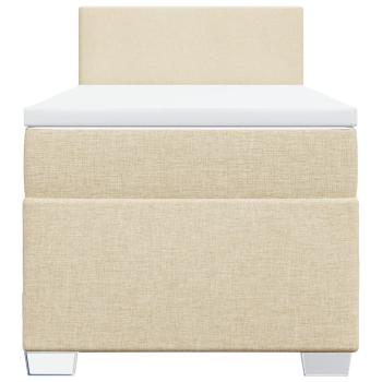 Boxspringbett mit Matratze Creme 90x200 cm Stoff