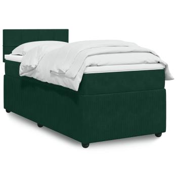ARDEBO.de - Boxspringbett mit Matratze Dunkelgrün 80x200 cm Samt
