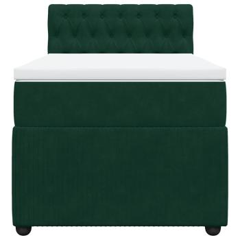 Boxspringbett mit Matratze Dunkelgrün 80x200 cm Samt