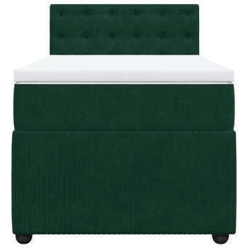 Boxspringbett mit Matratze Dunkelgrün 80x200 cm Samt