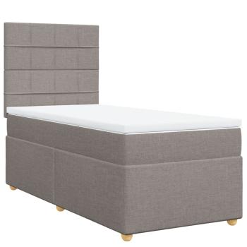 Boxspringbett mit Matratze Taupe 80x200 cm Stoff