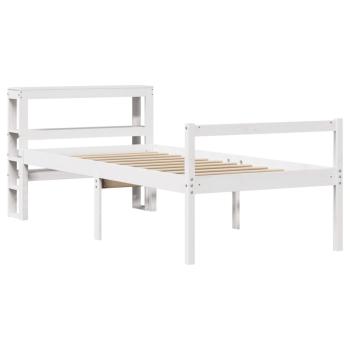 Seniorenbett mit Kopfteil ohne Matratze Weiß 75x190 cm