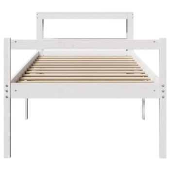 Seniorenbett mit Kopfteil ohne Matratze Weiß 75x190 cm