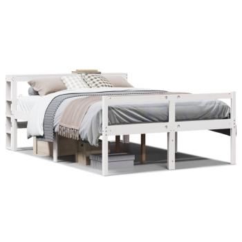 Seniorenbett mit Kopfteil ohne Matratze Weiß 120x190 cm