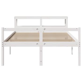 Seniorenbett mit Kopfteil ohne Matratze Weiß 120x190 cm