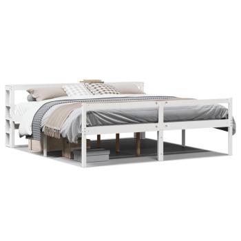 Seniorenbett mit Kopfteil ohne Matratze Weiß 200x200 cm