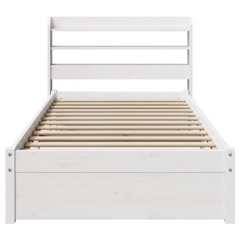 Bettgestell mit Kopfteil ohne Matratze Weiß 75x190 cm