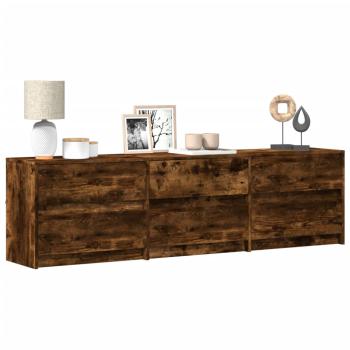 ARDEBO.de - TV-Schrank mit LED-Beleuchtung Räuchereiche 180x34x50 cm