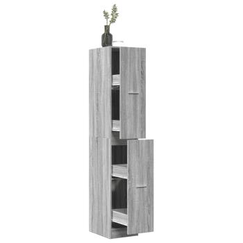 ARDEBO.de - Apothekerschrank Grau Sonoma 30x41x174,5 cm Holzwerkstoff