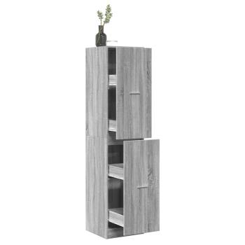 ARDEBO.de - Apothekerschrank Grau Sonoma 40x41x174,5 cm Holzwerkstoff