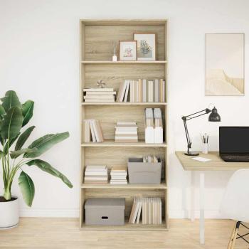 ARDEBO.de - Bücherregal Sonoma-Eiche 80x30x189 cm Holzwerkstoff