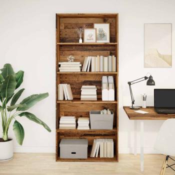 ARDEBO.de - Bücherregal Altholz-Optik 80x30x189 cm Holzwerkstoff