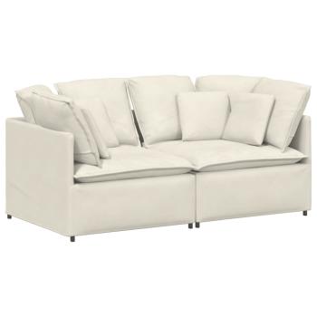 Modulares Sofa mit Kissen Samt Cream
