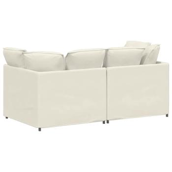 Modulares Sofa mit Kissen Samt Cream