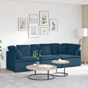 ARDEBO.de - Modulares Sofa mit Kissen Samt Blau