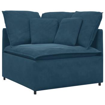 Modulares Sofa mit Kissen Samt Blau