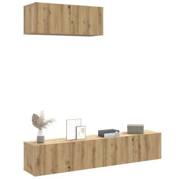 ARDEBO.de - 3-tlg. TV-Schrank-Set Wandmontage Artisan-Eiche Holzwerkstoff