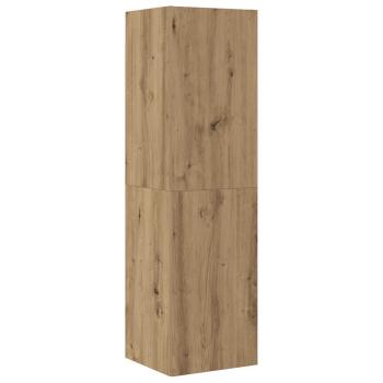 4-tlg. TV-Schrank-Set Wandmontage Artisan-Eiche Holzwerkstoff
