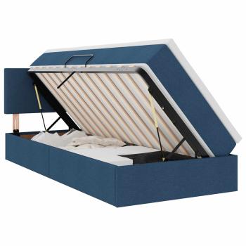 Aufbewahrungsbett mit Matratze Blau 90 x 200 cm Samt
