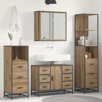 ARDEBO.de - Badezimmermöbel-Set 3 stk. Artisan-Eiche 80 x 33 x 60 cm
