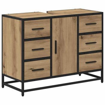 Badezimmermöbel-Set 3 stk. Artisan-Eiche 80 x 33 x 60 cm