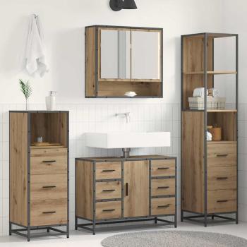ARDEBO.de - Badezimmermöbel-Set 3 stk. Artisan-Eiche 35 x 37,5 x 166 cm
