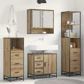 ARDEBO.de - Badezimmermöbel-Set 4 stk. Artisan-Eiche 65 x 33 x 60 cm