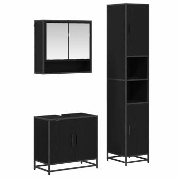 Badezimmermöbel-Set 3 stk. Artisan-Eiche 90 x 33 x 60 cm