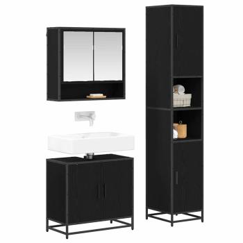 Badezimmermöbel-Set 3 stk. Artisan-Eiche 90 x 33 x 60 cm