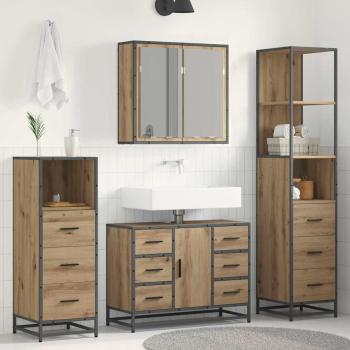 ARDEBO.de - Badezimmermöbel-Set 4 Stk. Artisan-Eiche Holzwerkstoff