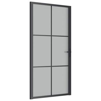 Innentür 102,5x201,5 cm Schwarz Mattglas und Aluminium