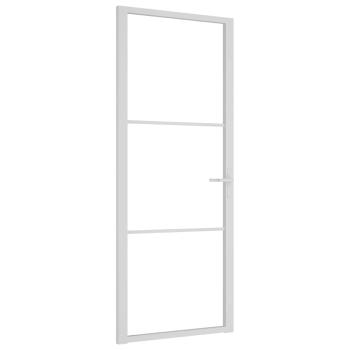 Innentür 83x201,5 cm Weiß ESG-Glas und Aluminium