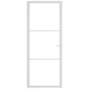 Innentür 83x201,5 cm Weiß ESG-Glas und Aluminium