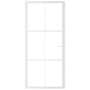 Innentür 93x201,5 cm Weiß ESG-Glas und Aluminium
